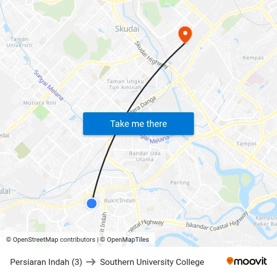 Persiaran Indah (3) to Southern University College map