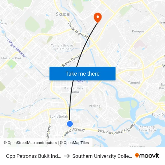 Opp Petronas Bukit Indah to Southern University College map