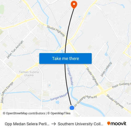 Opp Medan Selera Perling to Southern University College map
