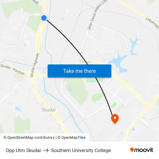 Opp Utm Skudai to Southern University College map