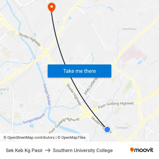 Sek Keb Kg Pasir to Southern University College map