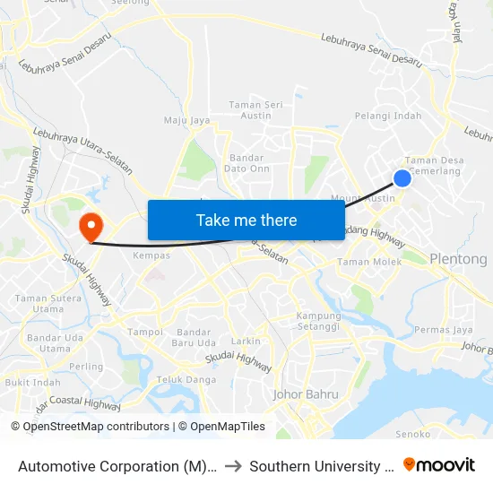 Automotive Corporation (M) Sdn. Bhd to Southern University College map