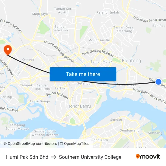 Humi Pak Sdn Bhd to Southern University College map