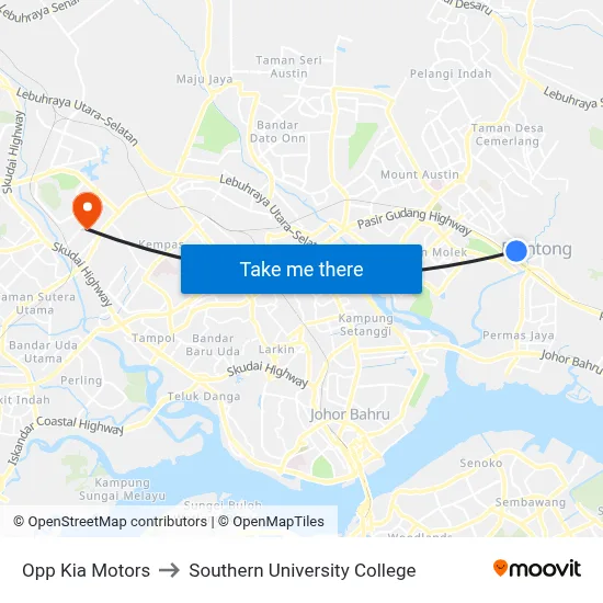 Opp Kia Motors to Southern University College map