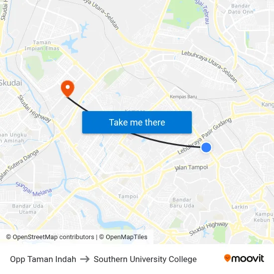 Opp Taman Indah to Southern University College map