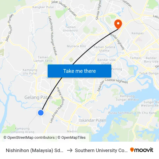 Nishinihon (Malaysia) Sdn Bhd to Southern University College map