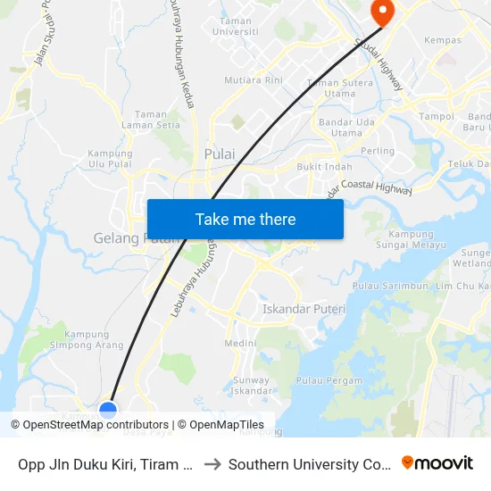 Opp Jln Duku Kiri, Tiram Duku to Southern University College map