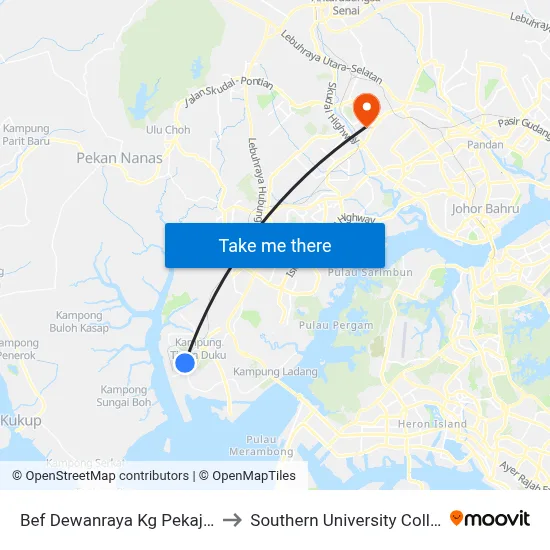 Bef Dewanraya Kg Pekajang to Southern University College map