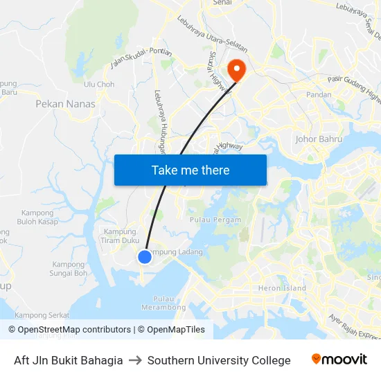 Aft Jln Bukit Bahagia to Southern University College map