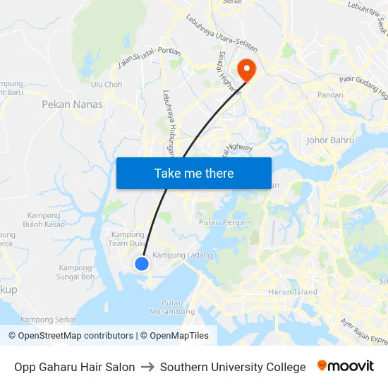 Opp Gaharu Hair Salon to Southern University College map