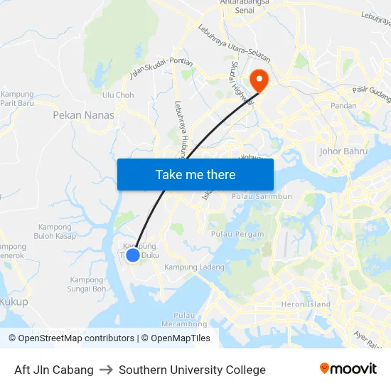 Aft Jln Cabang to Southern University College map