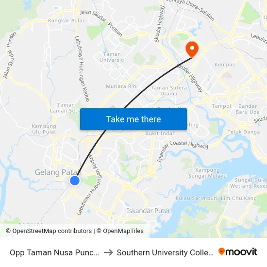 Opp Taman Nusa Puncak to Southern University College map