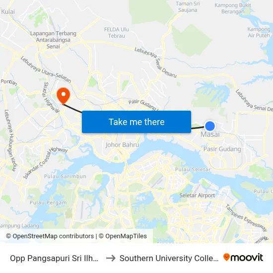 Opp Pangsapuri Sri Ilham to Southern University College map