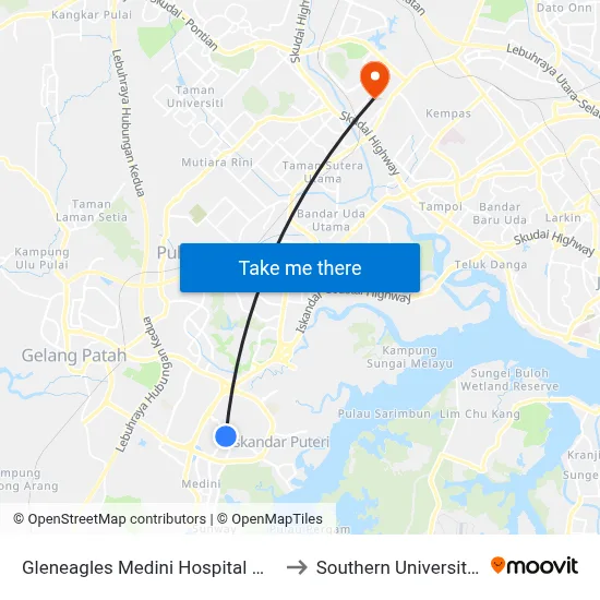 Gleneagles Medini Hospital Main Entrance to Southern University College map