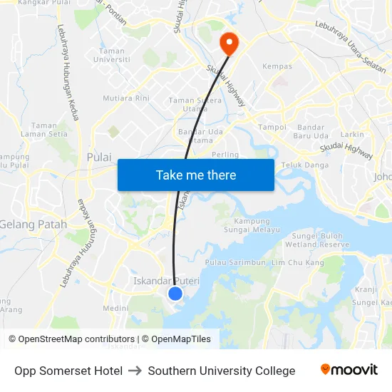 Opp Somerset Hotel to Southern University College map