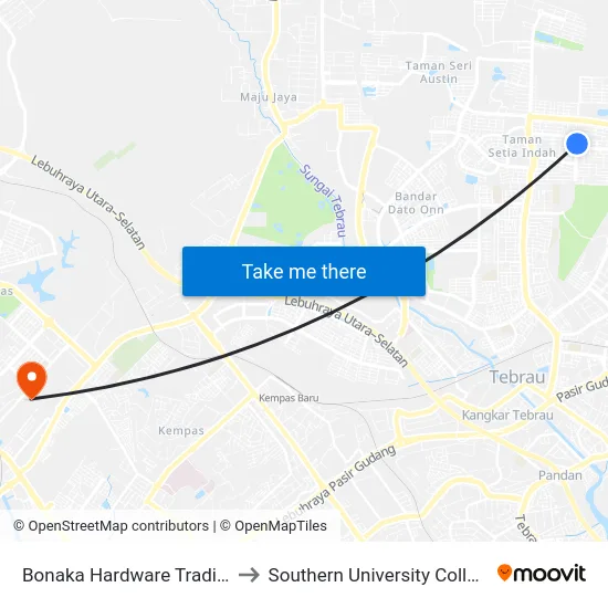Bonaka Hardware Trading to Southern University College map
