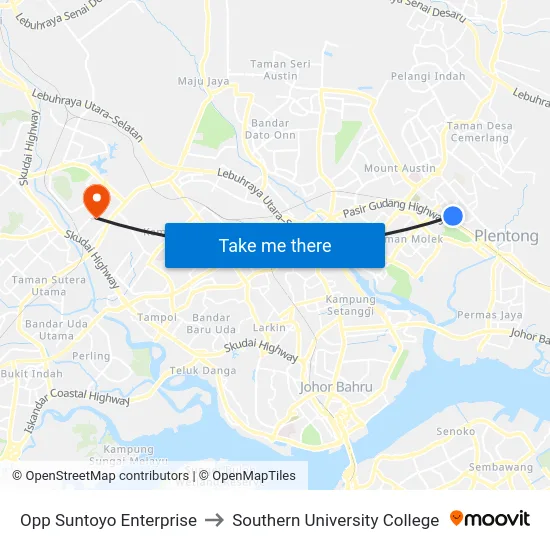 Opp Suntoyo Enterprise to Southern University College map