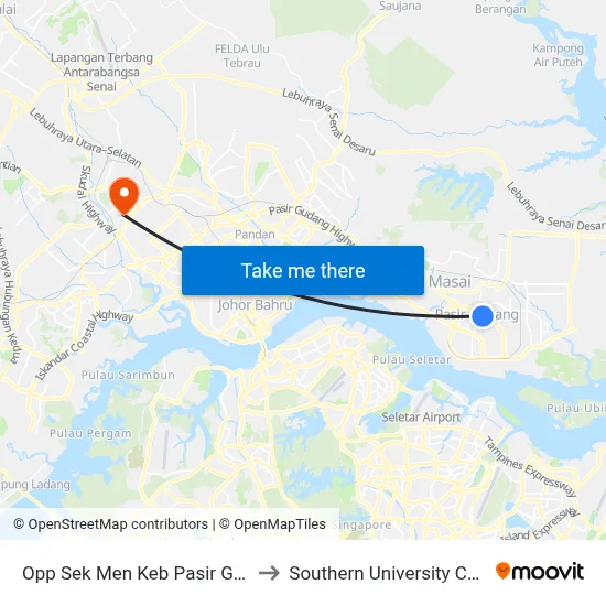Opp Sek Men Keb Pasir Gudang to Southern University College map