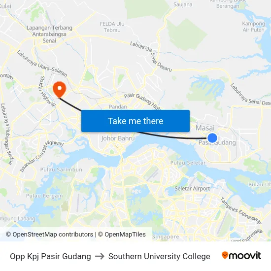 Opp Kpj Pasir Gudang to Southern University College map