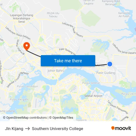 Jln Kijang to Southern University College map