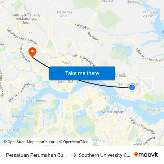Persatuan Perumahan Bukit Jati to Southern University College map