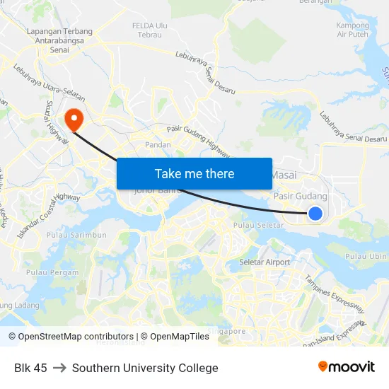 Blk 45 to Southern University College map