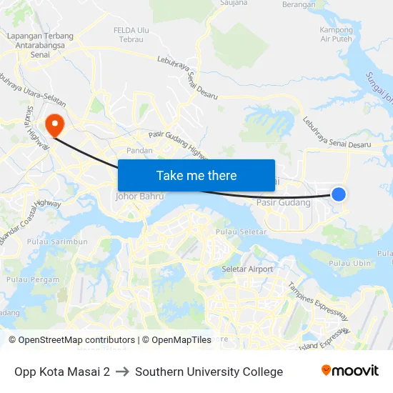 Opp Kota Masai 2 to Southern University College map