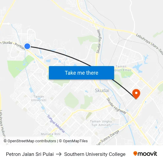 Petron Jalan Sri Pulai to Southern University College map