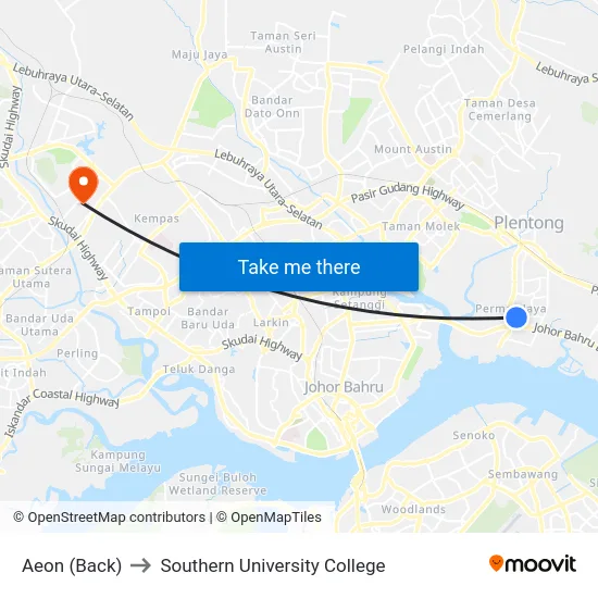 Aeon (Back) to Southern University College map