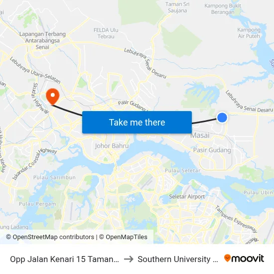 Opp Jalan Kenari 15 Taman Scientex to Southern University College map