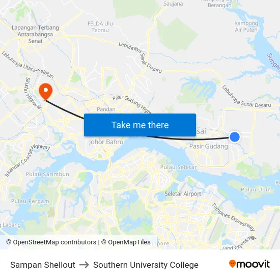 Sampan Shellout to Southern University College map