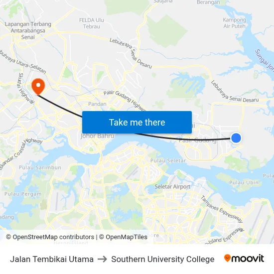 Jalan Tembikai Utama to Southern University College map