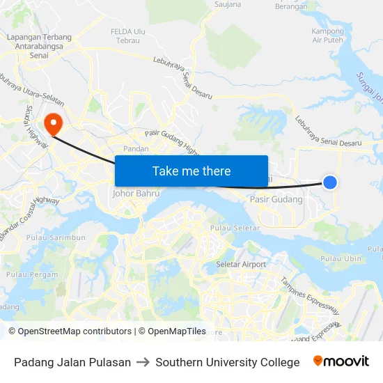 Padang Jalan Pulasan to Southern University College map