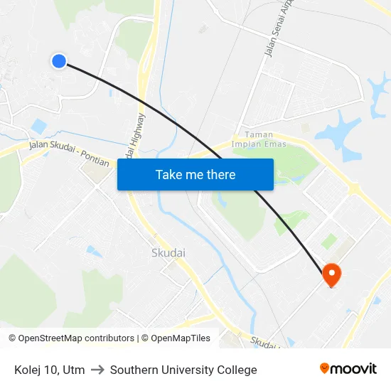 Kolej 10, Utm to Southern University College map