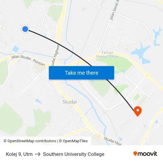 Kolej 9, Utm to Southern University College map