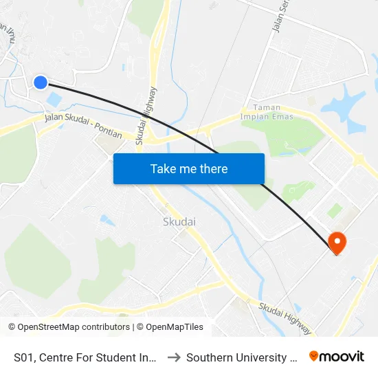 S01, Centre For Student Innovation to Southern University College map