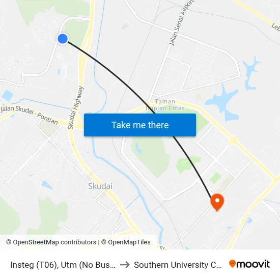 Insteg (T06), Utm (No Bus Stop) to Southern University College map