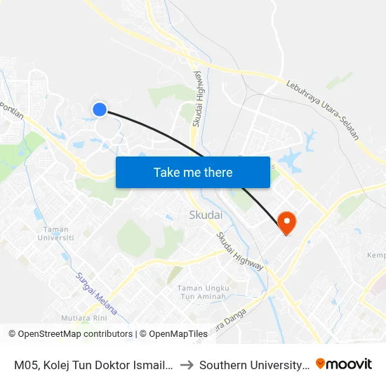M05, Kolej Tun Doktor Ismail (Ktdi), Utm to Southern University College map