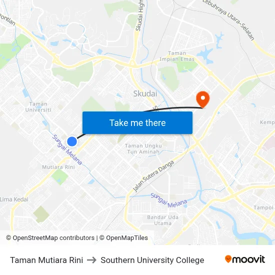 Taman Mutiara Rini to Southern University College map