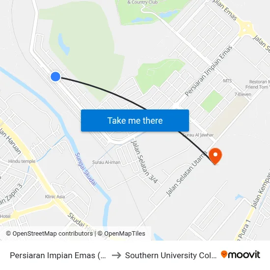 Persiaran Impian Emas (Opp) to Southern University College map