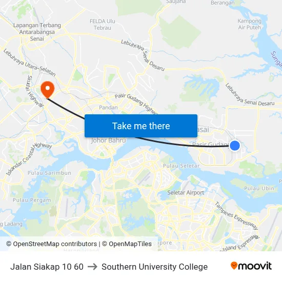 Jalan Siakap 10 60 to Southern University College map