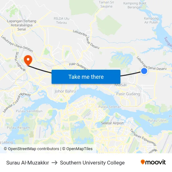 Surau Al-Muzakkır to Southern University College map