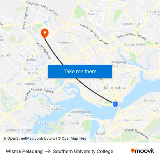 Wisma Peladang to Southern University College map
