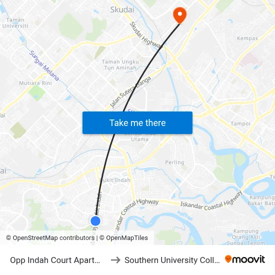 Opp Indah Court Apartment to Southern University College map