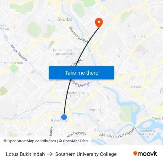 Lotus Bukit Indah to Southern University College map