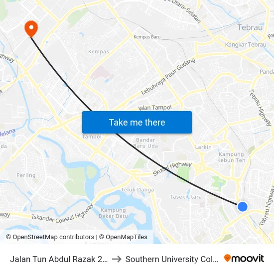 Jalan Tun Abdul Razak 2378 to Southern University College map