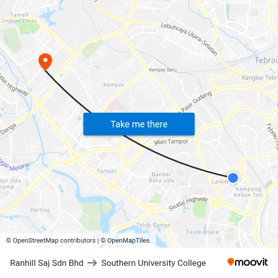 Ranhill Saj Sdn Bhd to Southern University College map