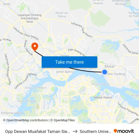 Opp Dewan Muafakat Taman Sierra Perdana (Road Side) to Southern University College map