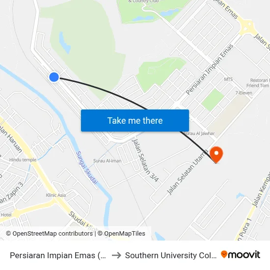 Persiaran Impian Emas (Opp) to Southern University College map