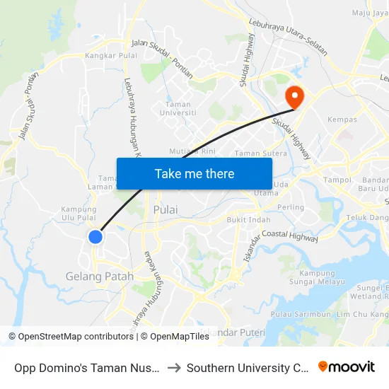 Opp Domino's Taman Nusantara to Southern University College map